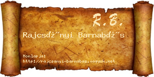 Rajcsányi Barnabás névjegykártya